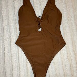 Brown One-Piece Swimsuit